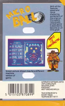 Microball (UK) (1988) box cover back